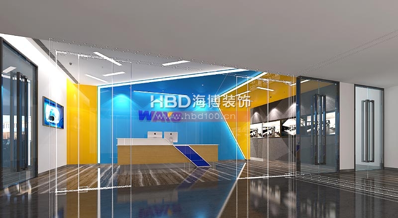 威爾森科技公司辦公室裝修 前臺 設(shè)計