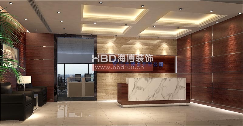 中色稀土辦公室裝修 前臺效果圖設(shè)計(jì)
