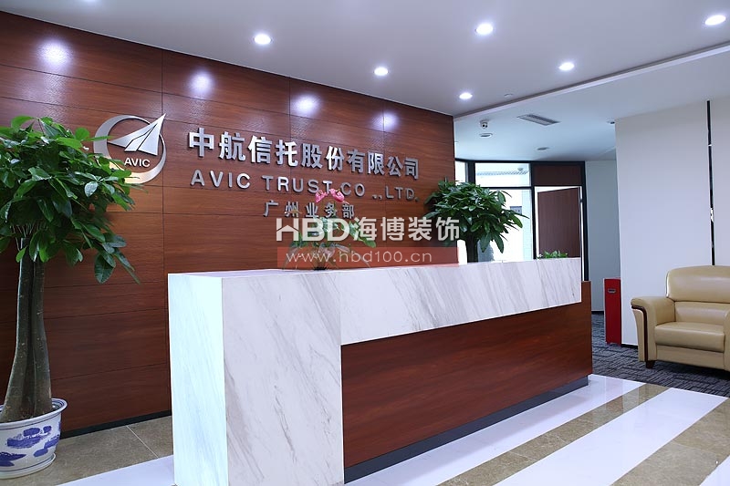 天河萬菱匯辦公室裝修 形象前臺設(shè)計