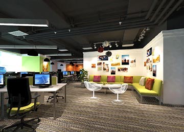 鉑良樂傳媒廣告公司辦公區(qū)設計