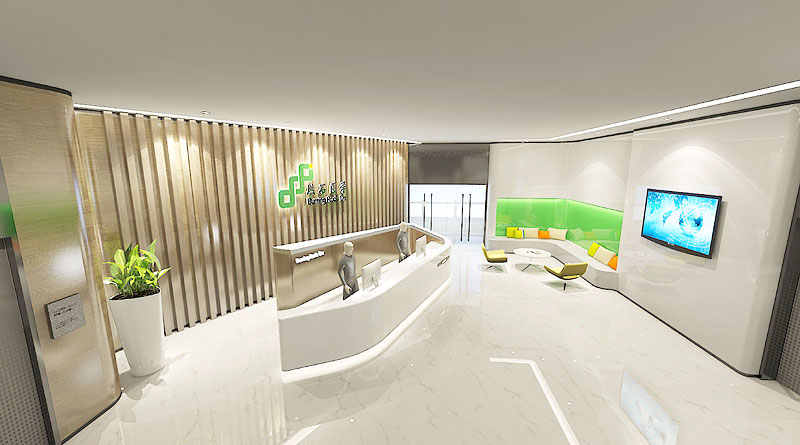 燃石生物科技公司辦公室設(shè)計(jì) 前臺(tái)方案效果圖2